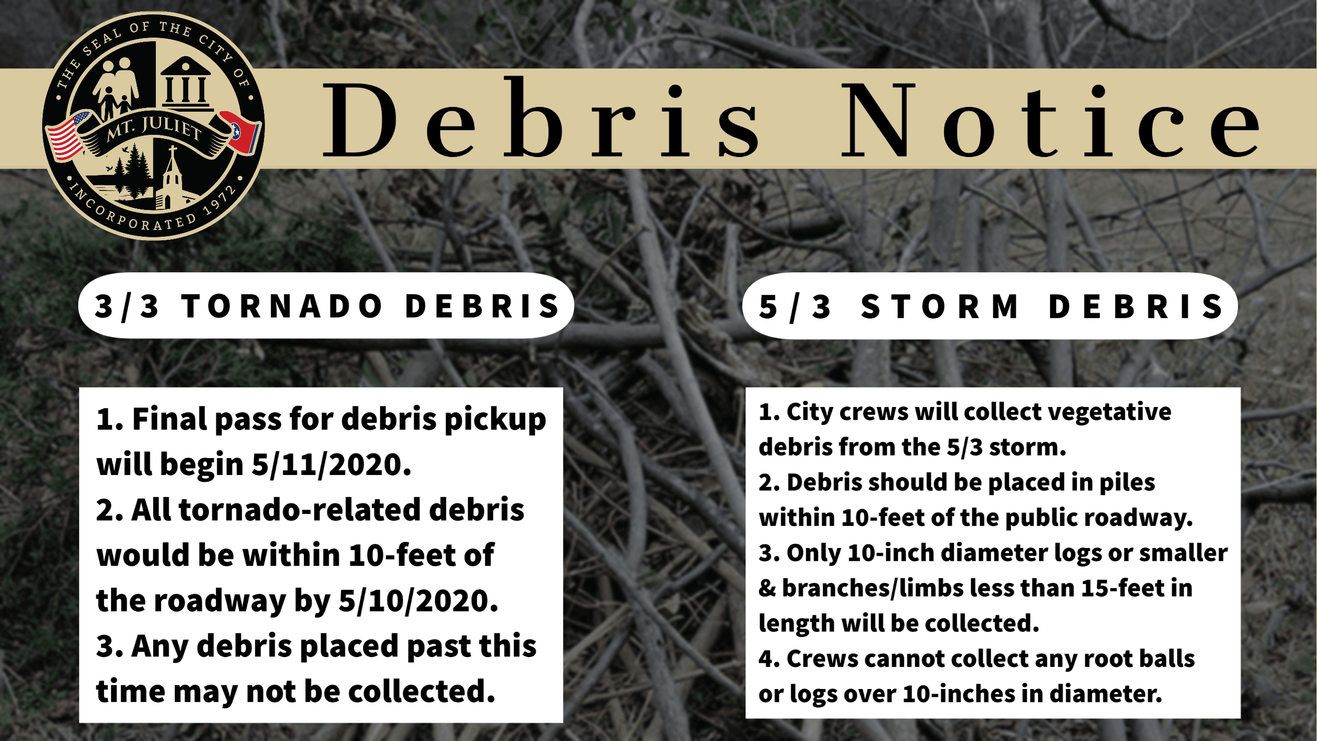 Debris Notice
